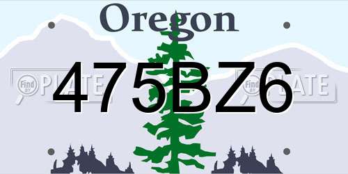 475BZ6 Oregon License Plate