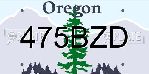 475BZD Oregon License Plate