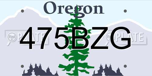 475BZG Oregon License Plate