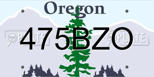 475BZO Oregon License Plate
