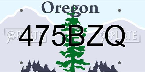475BZQ Oregon License Plate