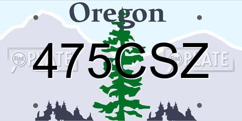 475CSZ Oregon License Plate