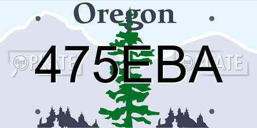 475EBA Oregon License Plate