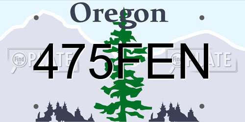 475FEN Oregon License Plate