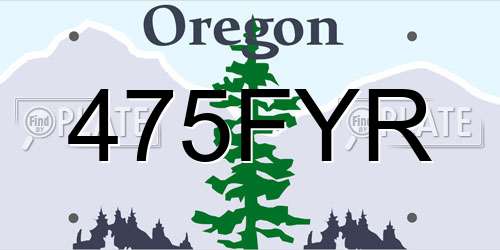 475FYR Oregon License Plate