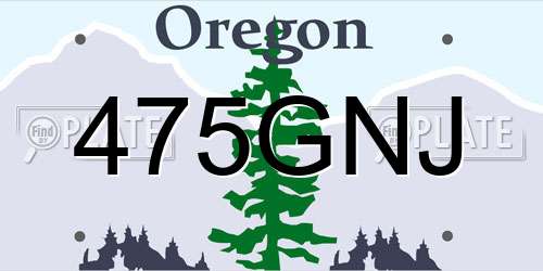 475GNJ Oregon License Plate