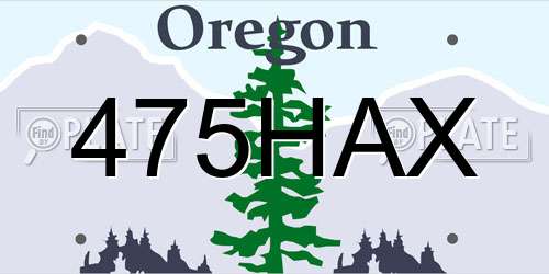 475HAX Oregon License Plate
