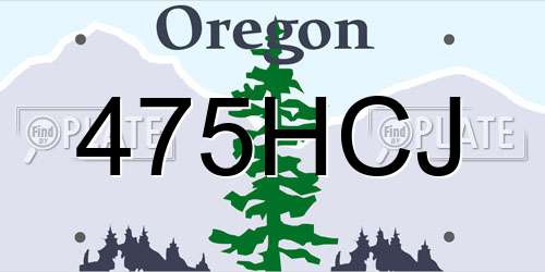 475HCJ Oregon License Plate