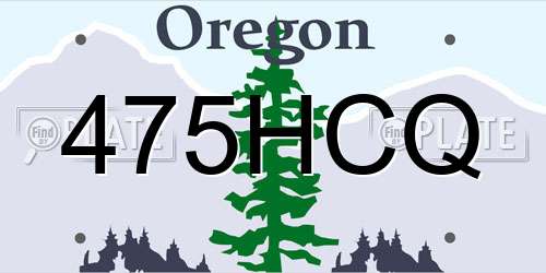 475HCQ Oregon License Plate
