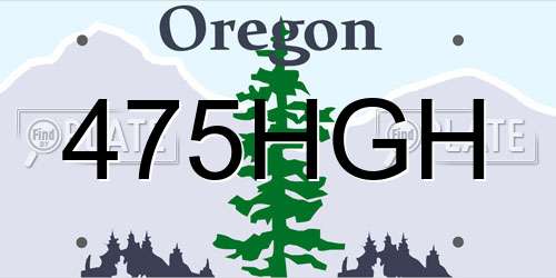 475HGH Oregon License Plate