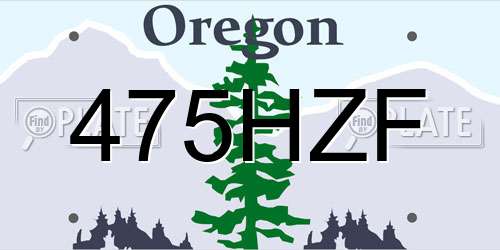 475HZF Oregon License Plate