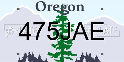 475JAE Oregon License Plate