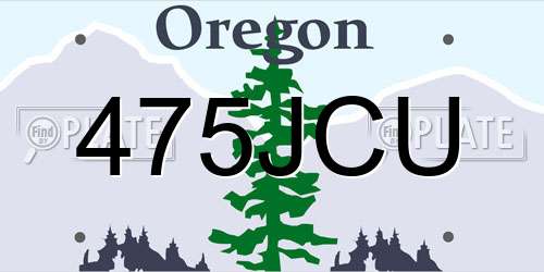 475JCU Oregon License Plate