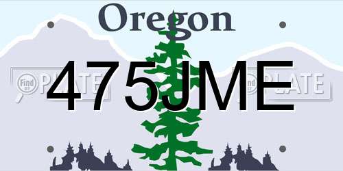 475JME Oregon License Plate