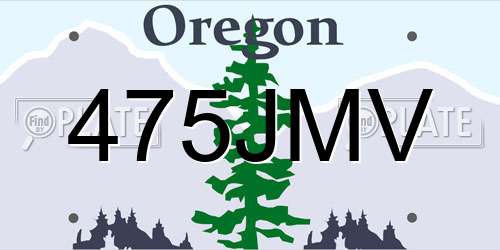 475JMV Oregon License Plate
