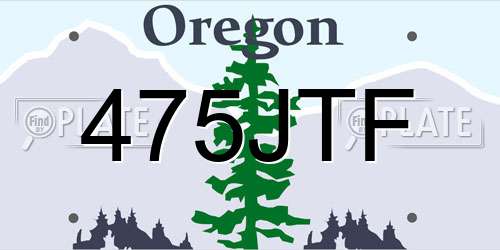 475JTF Oregon License Plate