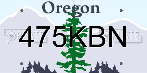 475KBN Oregon License Plate