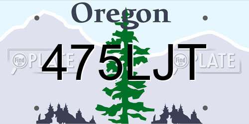 475LJT Oregon License Plate