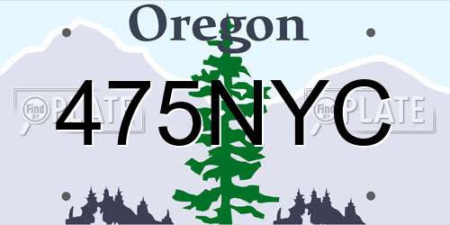 475NYC Oregon License Plate