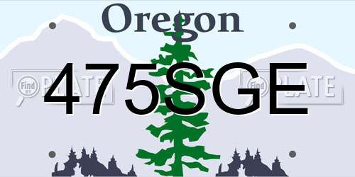 475SGE Oregon License Plate