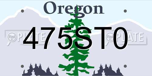 475ST0 Oregon License Plate