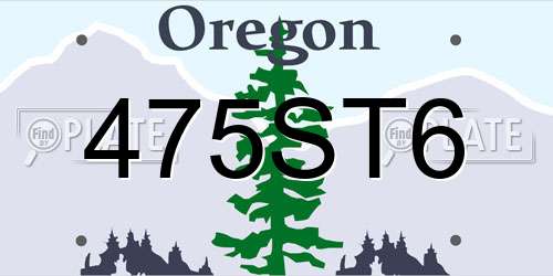 475ST6 Oregon License Plate