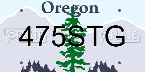 475STG Oregon License Plate