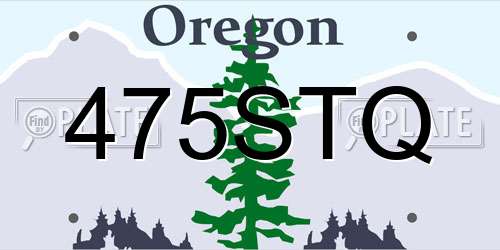 475STQ Oregon License Plate