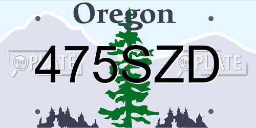 475SZD Oregon License Plate
