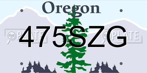 475SZG Oregon License Plate