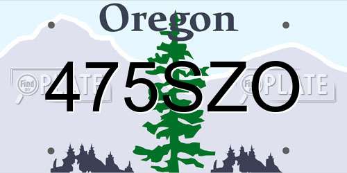 475SZO Oregon License Plate