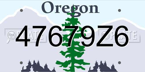 47679Z6 Oregon License Plate