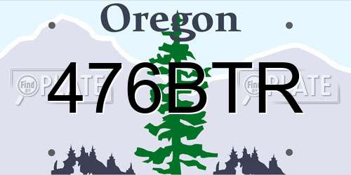 476BTR Oregon License Plate