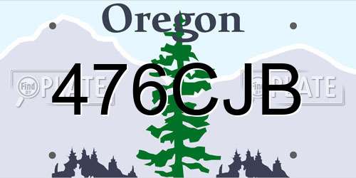 476CJB Oregon License Plate