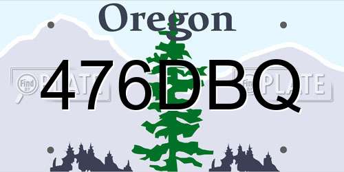 476DBQ Oregon License Plate