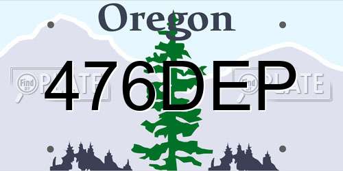 476DEP Oregon License Plate