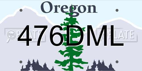 476DML Oregon License Plate