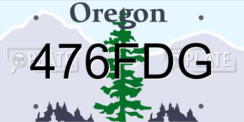 476FDG Oregon License Plate