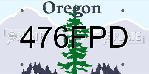 476FPD Oregon License Plate