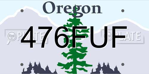 476FUF Oregon License Plate