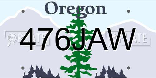 476JAW Oregon License Plate
