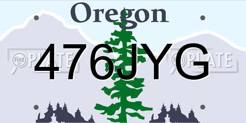 476JYG Oregon License Plate
