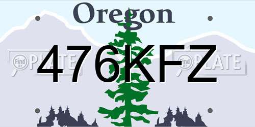 476KFZ Oregon License Plate
