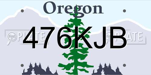476KJB Oregon License Plate