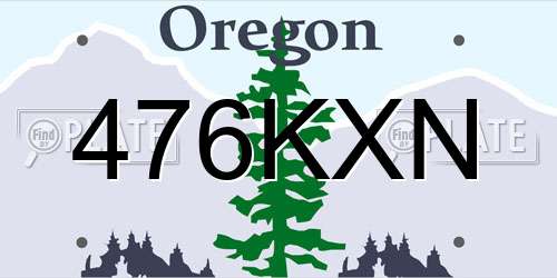 476KXN Oregon License Plate