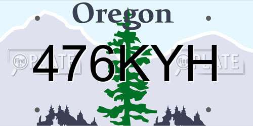 476KYH Oregon License Plate