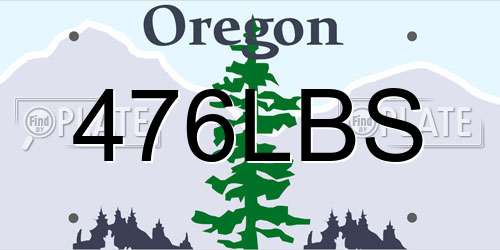 476LBS Oregon License Plate