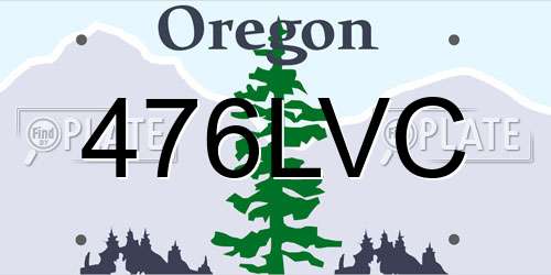 476LVC Oregon License Plate