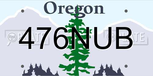 476NUB Oregon License Plate