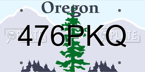 476PKQ Oregon License Plate